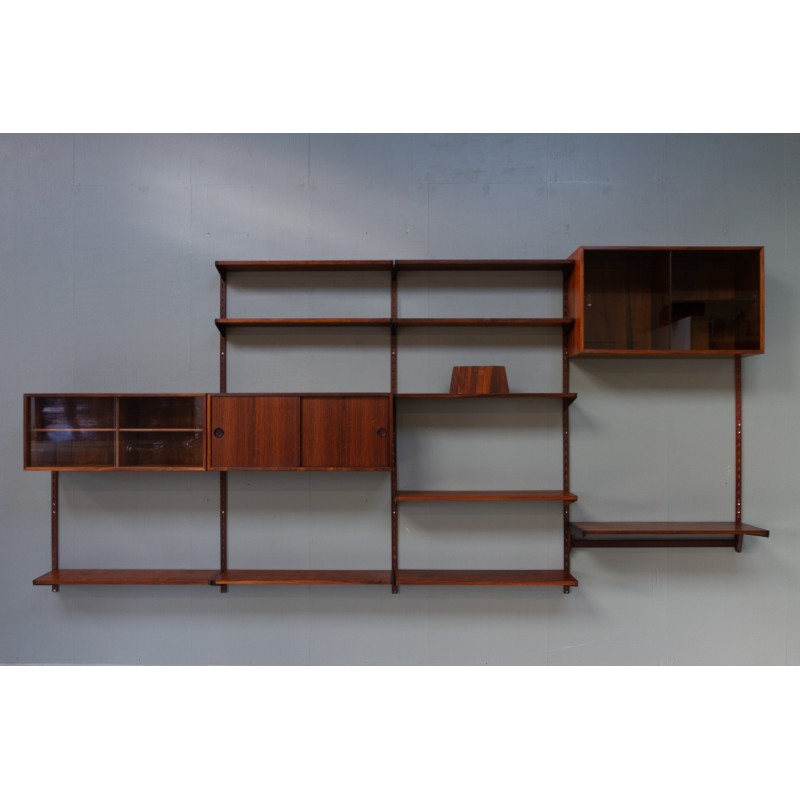 Vintage rosewood wall unit by Kai Kristiansen for Fm, Denmark 1960