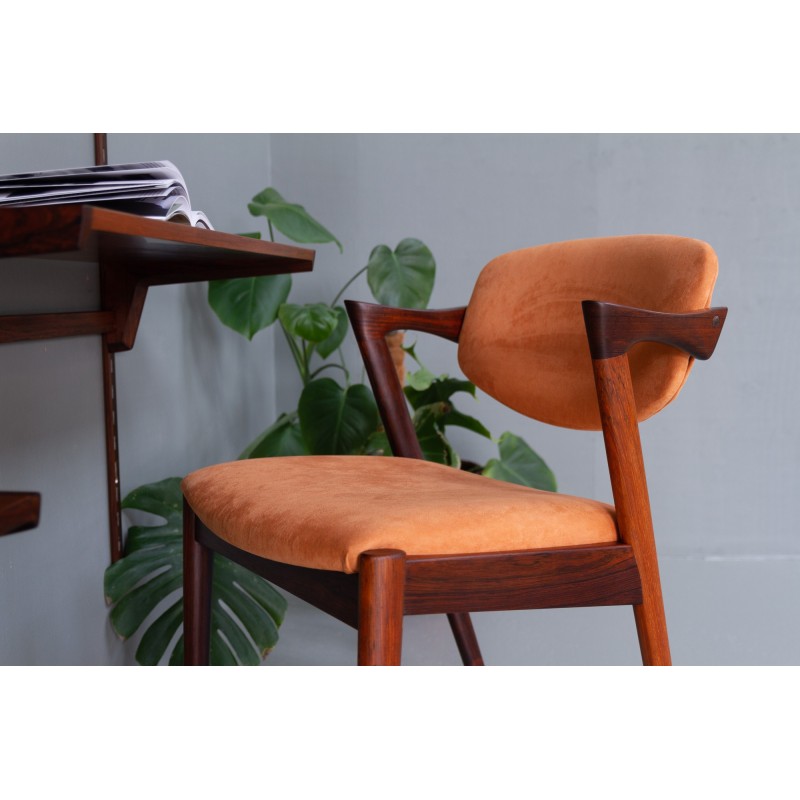 Fauteuil vintage en palissandre par Kai Kristiansen pour Schou Andersen, Danemark 1960