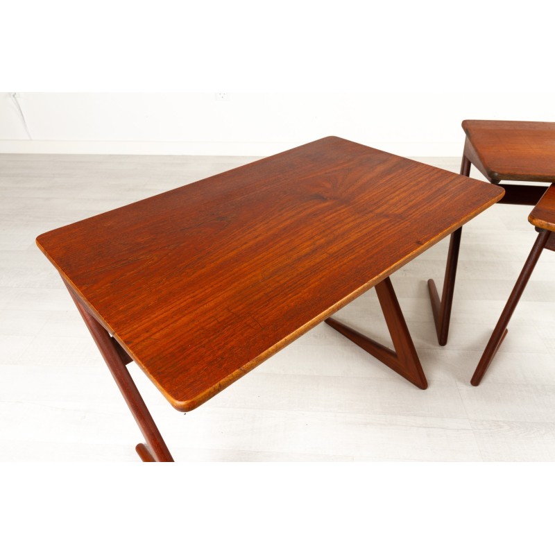 Tavolini vintage in teak di Erling Torvits per Heltborg Furniture, Danimarca 1950