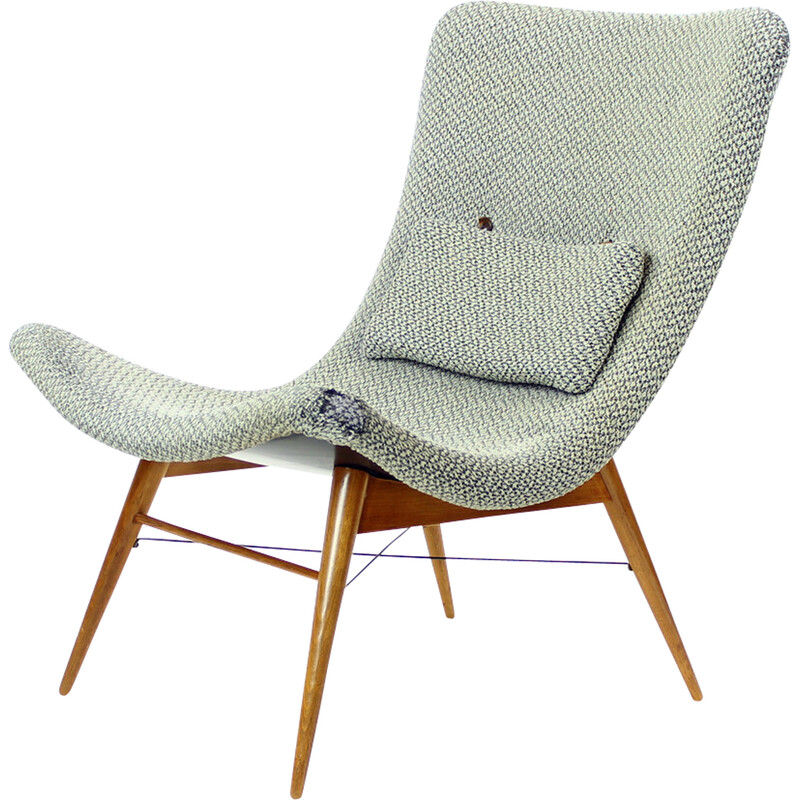 Vintage lounge stoel van Miroslav Navratil voor Cesky Nabytek, 1959.