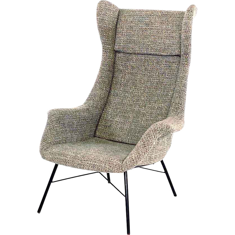 Vintage wingback armchair by Miroslav Navratil for Ton