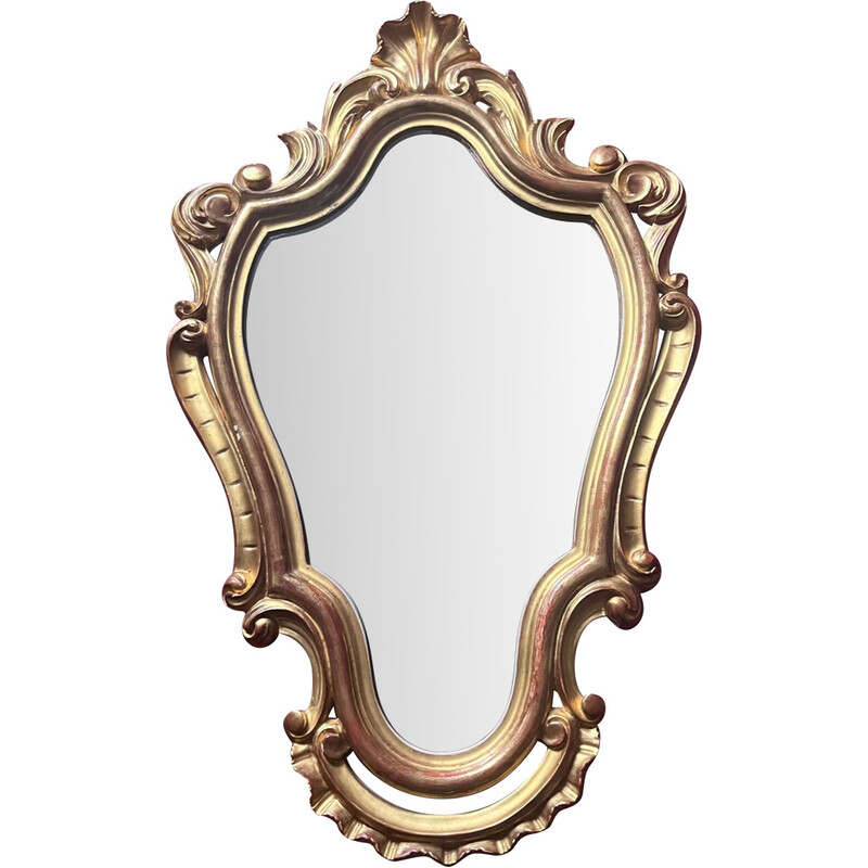 Specchio barocco vintage in legno dorato