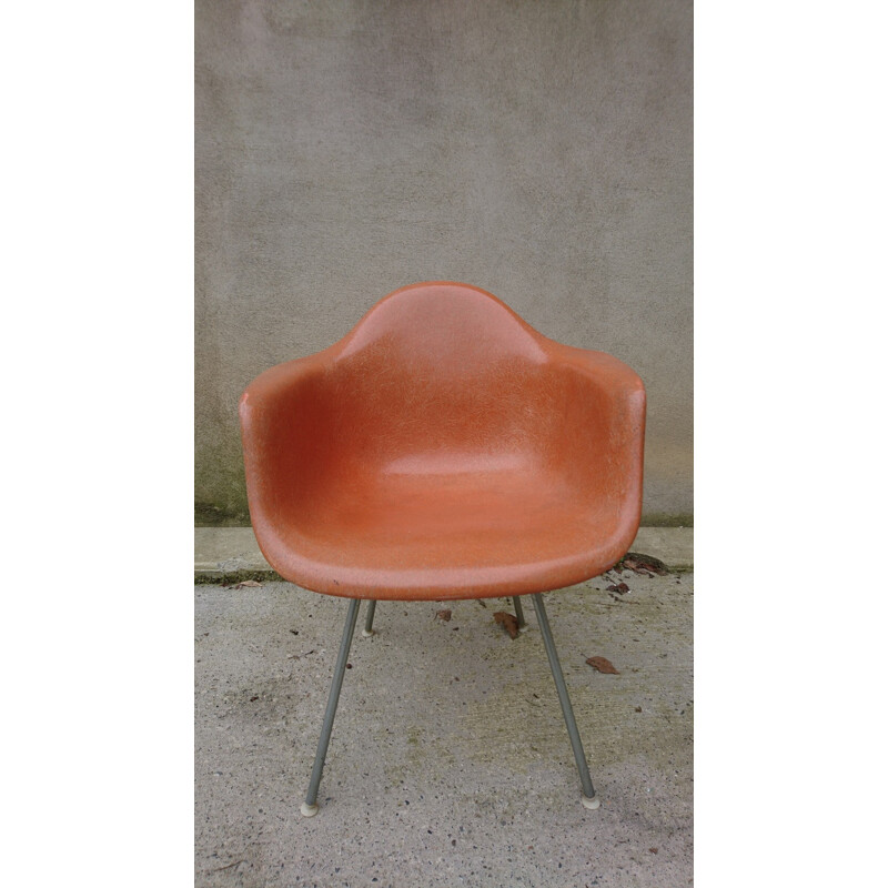 Orange DAX chair by Charles EAMES for Herman Miller - 1950s