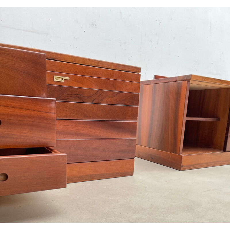 Pair of vintage wooden night stands, Italy 1970s