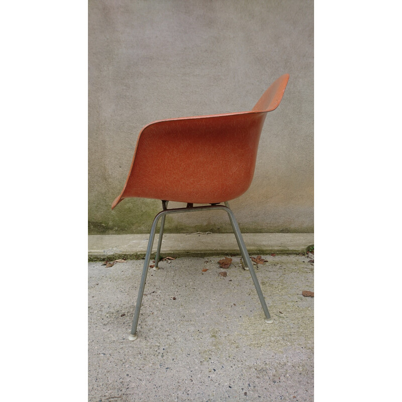 Orange DAX chair by Charles EAMES for Herman Miller - 1950s