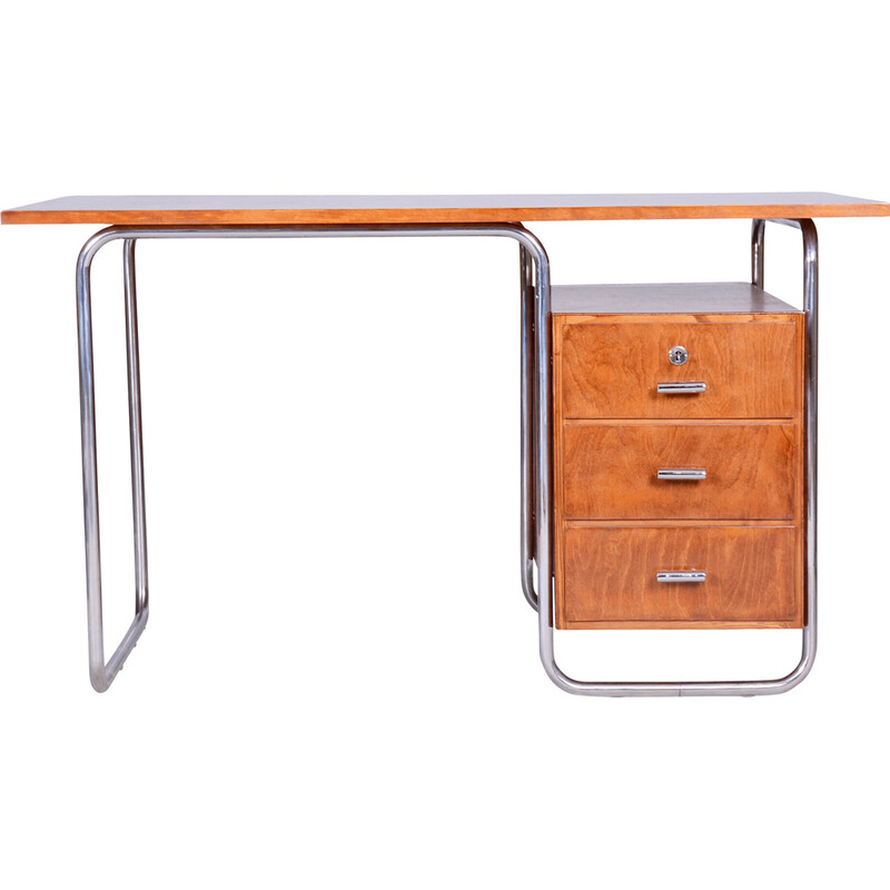 Bauhaus vintage beechwood writing desk by Robert Slezak, 1930s