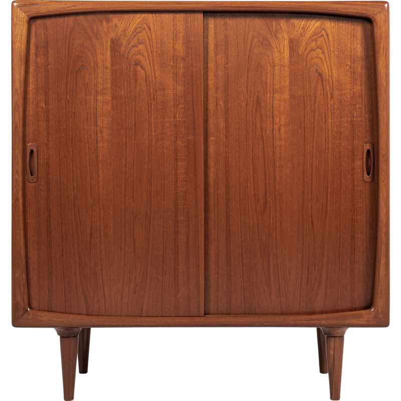 Mid century Deense highboard in teak met schuifdeuren van Hp Hansen, 1960