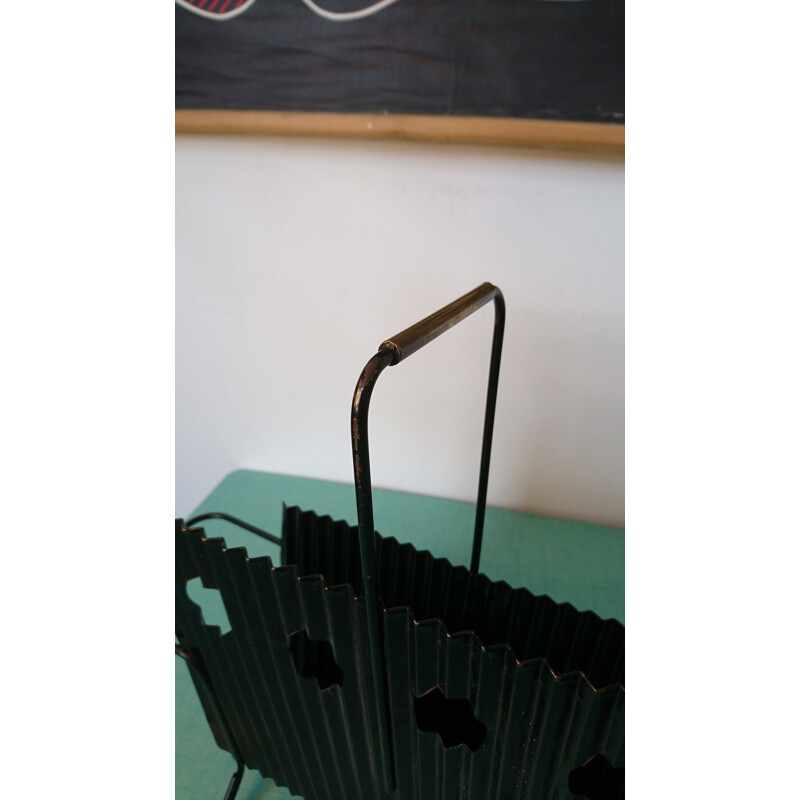 Black magazine rack model JAVA by Mathieu Mategot - 1950s