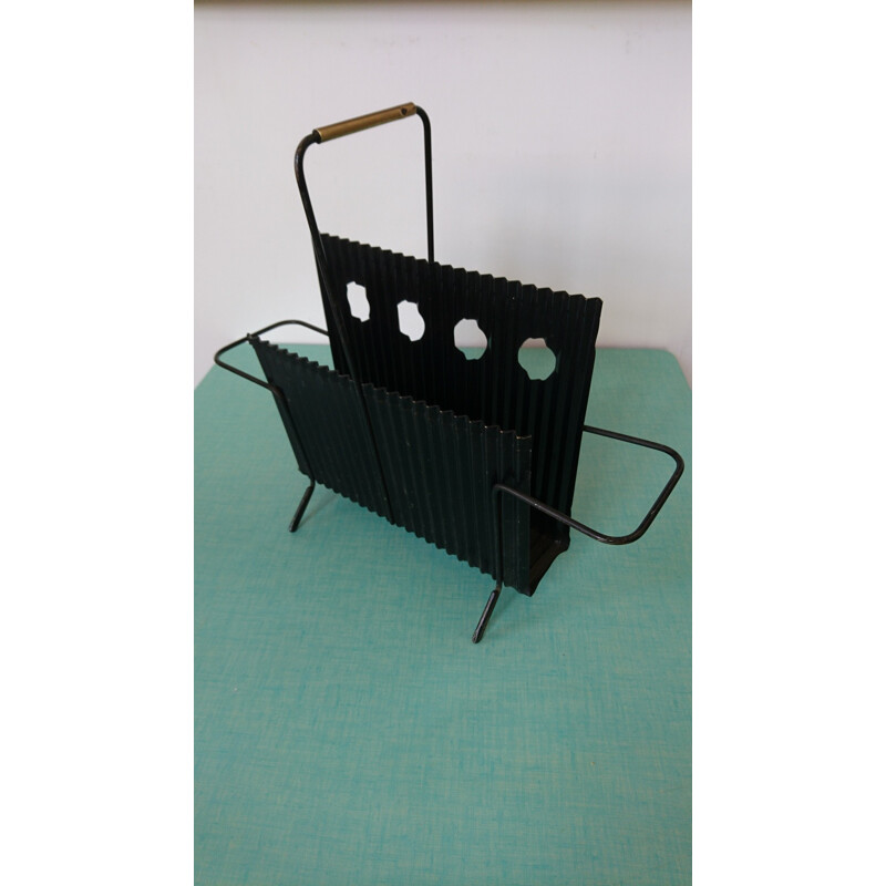 Mathieu Matégot's Java black magazine rack - 1950s