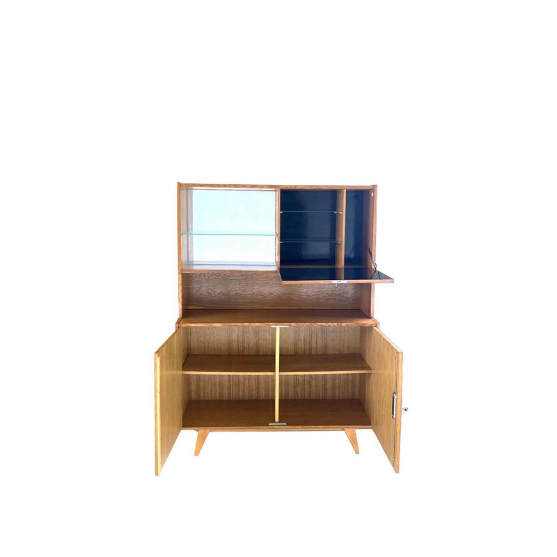 Vintage U-450 display cabinet in oak by Jiri Jiroutek for Interier Praha, Czechoslovakia 1960