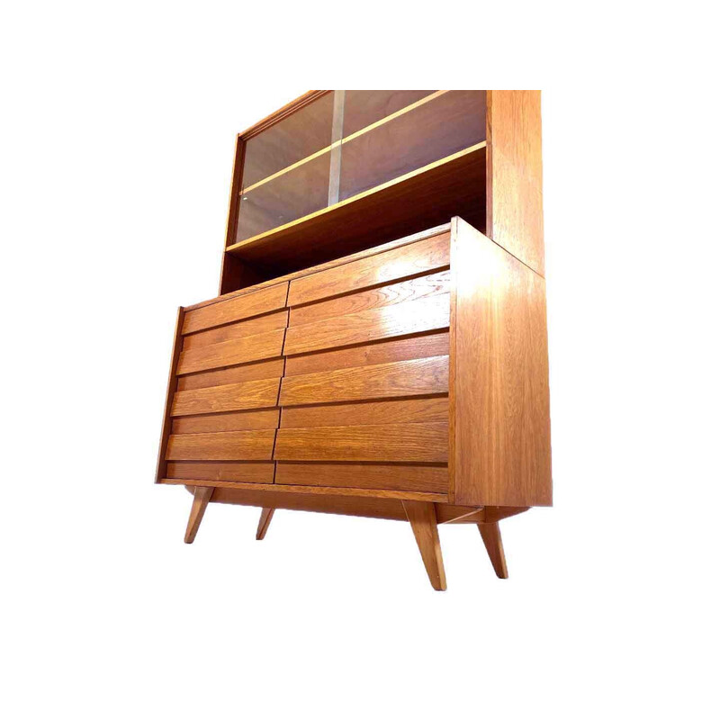 Vintage U-450 display cabinet in oak by Jiri Jiroutek for Interier Praha, Czechoslovakia 1960