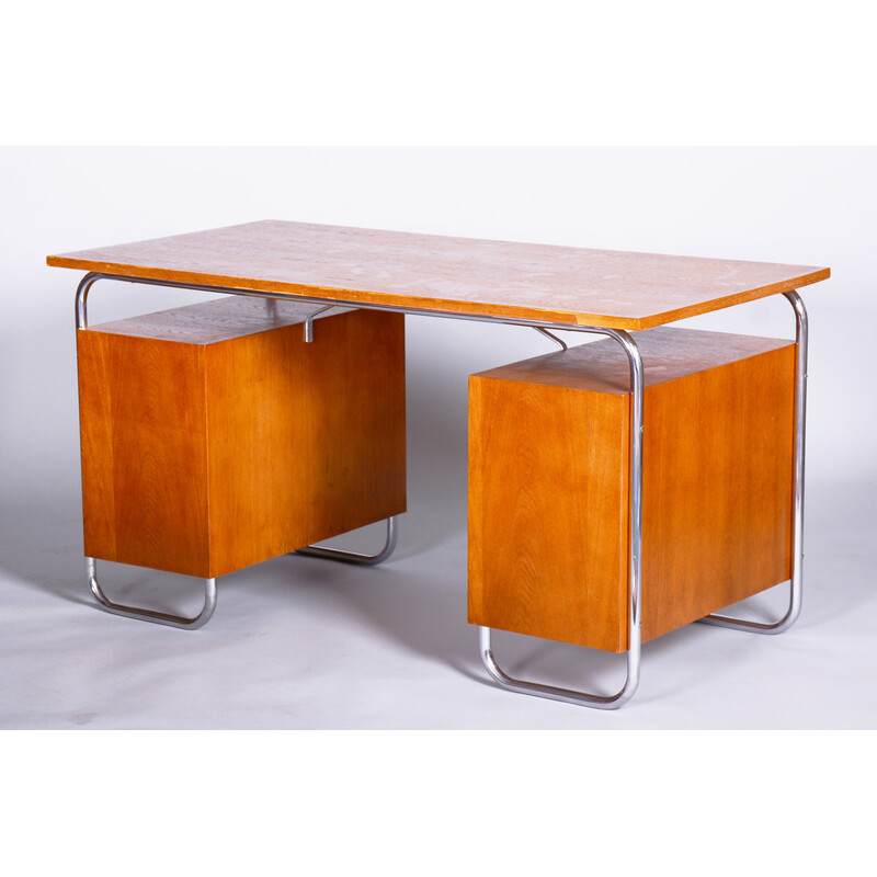 Vintage beech desk for Mücke-Melder, Czechoslovakia 1930s