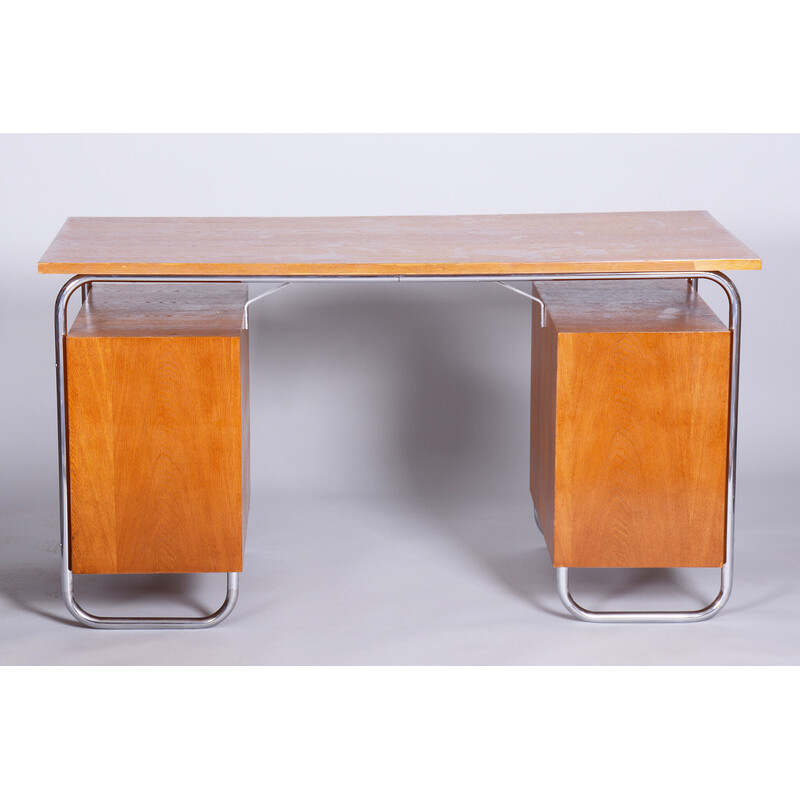 Vintage beech desk for Mücke-Melder, Czechoslovakia 1930s