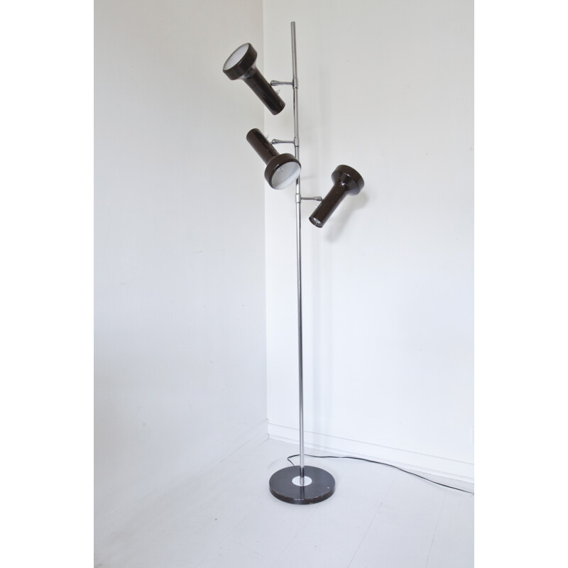 Brown chocolate Monix 3 spotlights floor lamp  