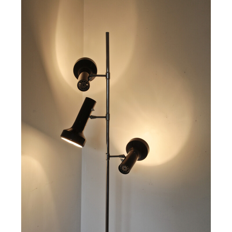 Brown chocolate Monix 3 spotlights floor lamp  