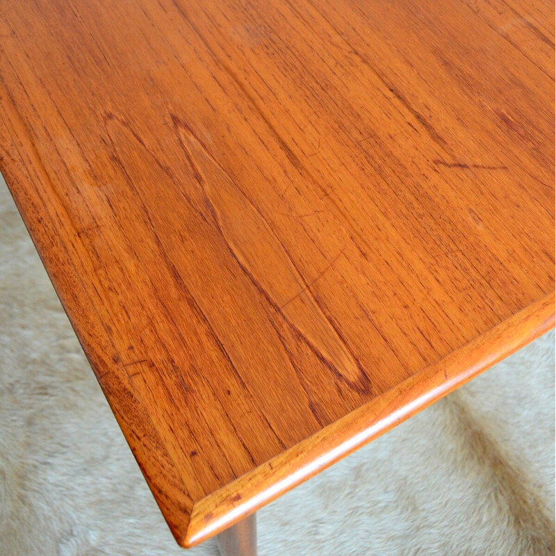 Danish square teak table with extensions by Henning Kjaernulf, 1960