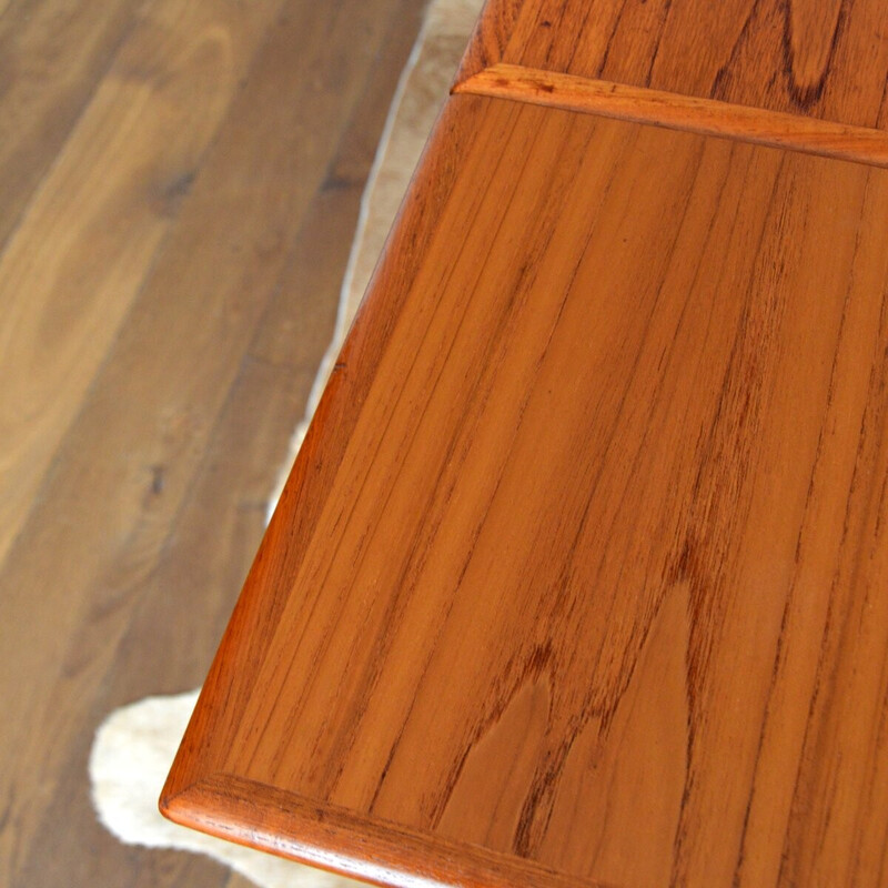 Danish square teak table with extensions by Henning Kjaernulf, 1960