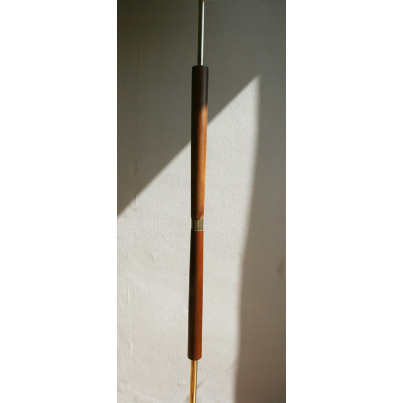 Floor lamp in teak and brass - 1960s