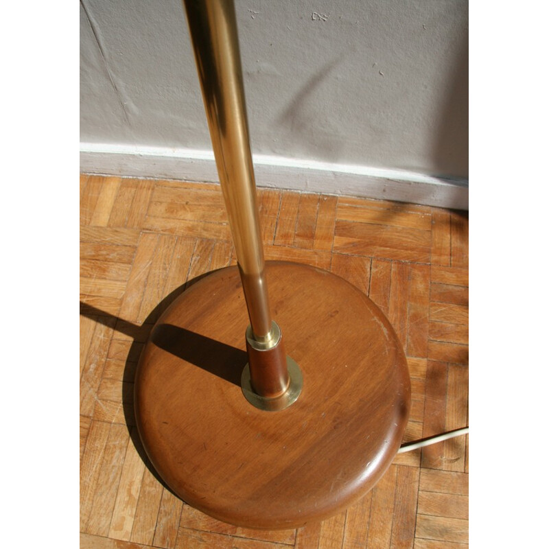 Floor lamp in teak and brass - 1960s