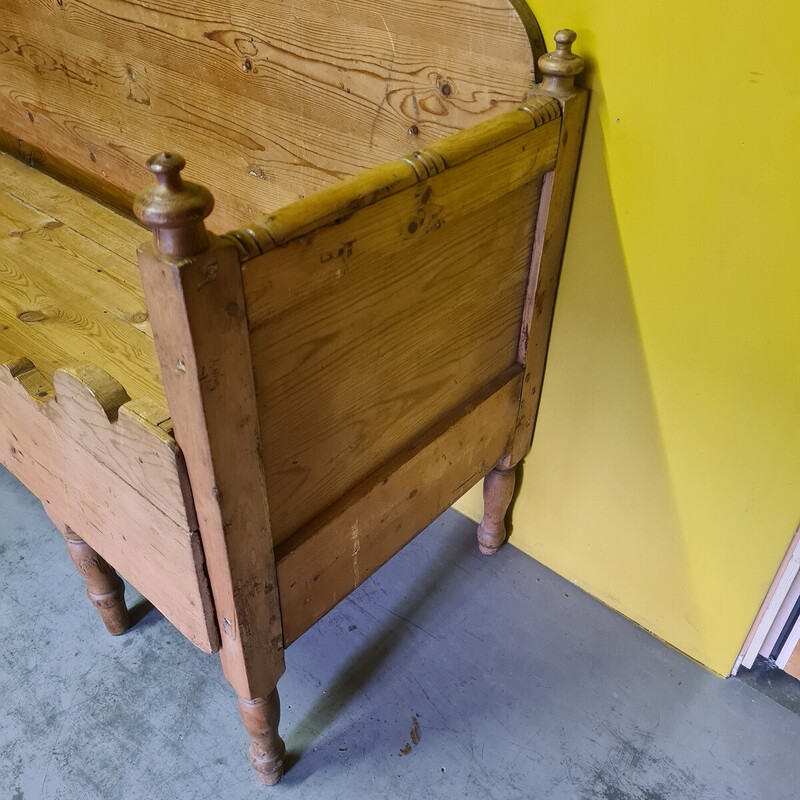 Vintage Swedish pine kitchen bench