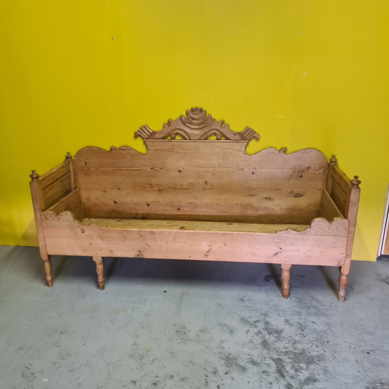 Vintage Swedish pine kitchen bench