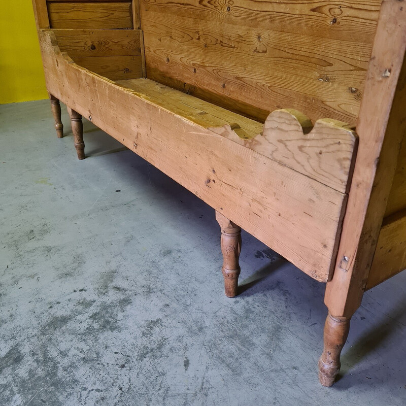 Vintage Swedish pine kitchen bench