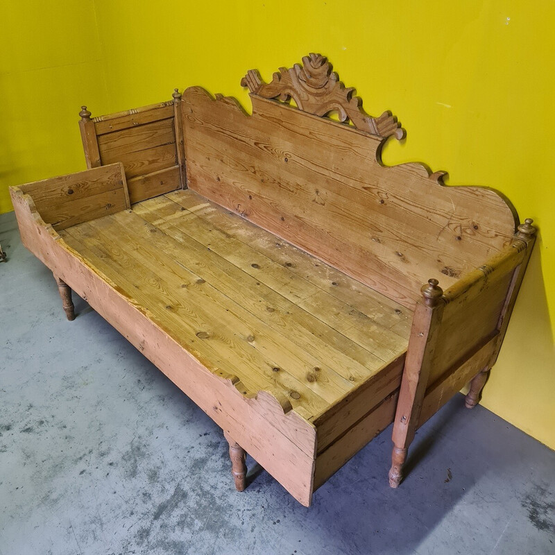 Vintage Swedish pine kitchen bench