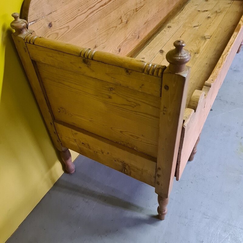 Vintage Swedish pine kitchen bench