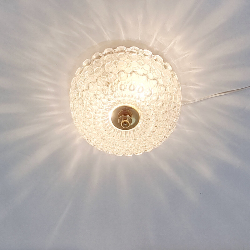 Vintage plafondlamp in bubbelglas van Helena Tynell voor Limburg, Duitsland 1960