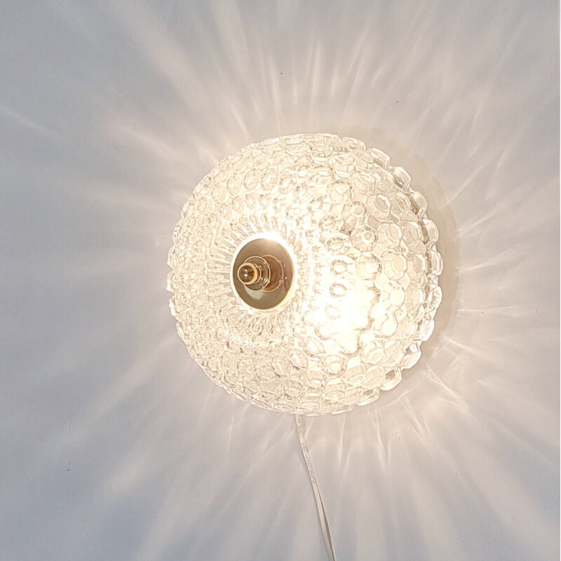 Vintage plafondlamp in bubbelglas van Helena Tynell voor Limburg, Duitsland 1960