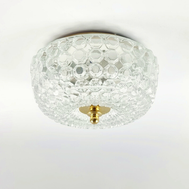 Vintage plafondlamp in bubbelglas van Helena Tynell voor Limburg, Duitsland 1960