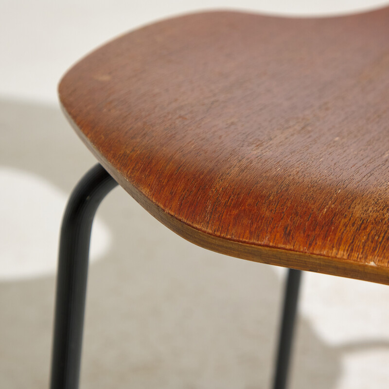 Vintage model 3103 teak en rubber stoel van Arne Jacobsen voor Fritz Hansen, jaren 1960