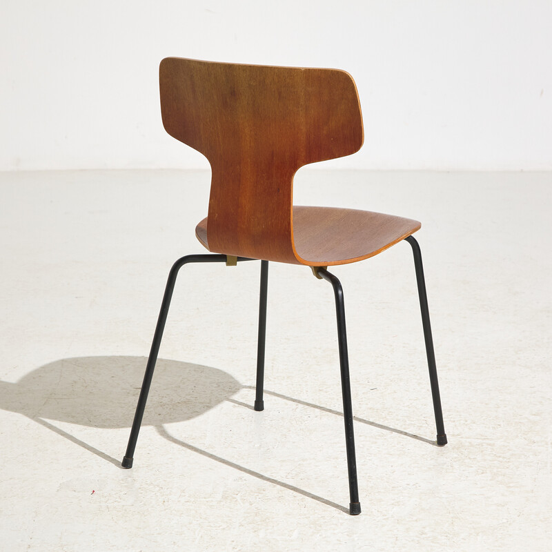 Vintage model 3103 teak and rubber chair by Arne Jacobsen for Fritz Hansen, 1960s