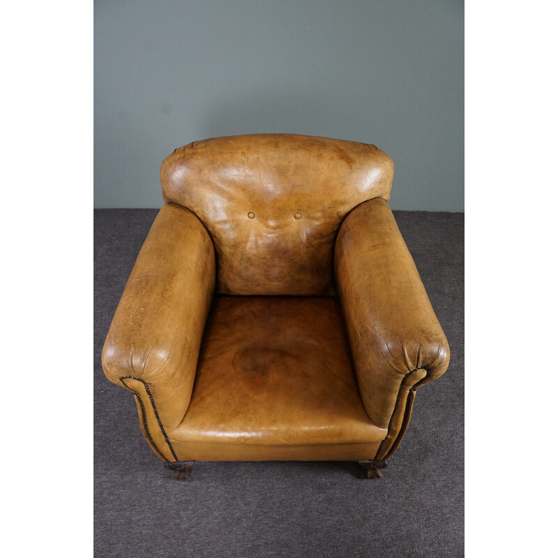 Vintage sheep leather armchair