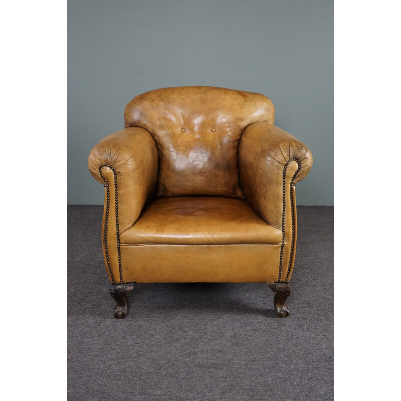 Vintage sheep leather armchair