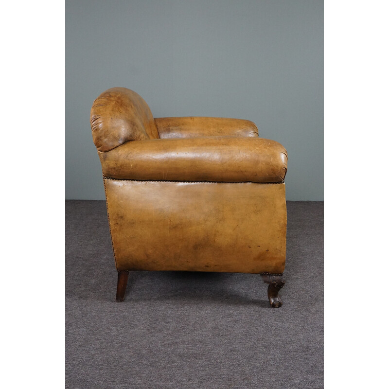 Vintage sheep leather armchair