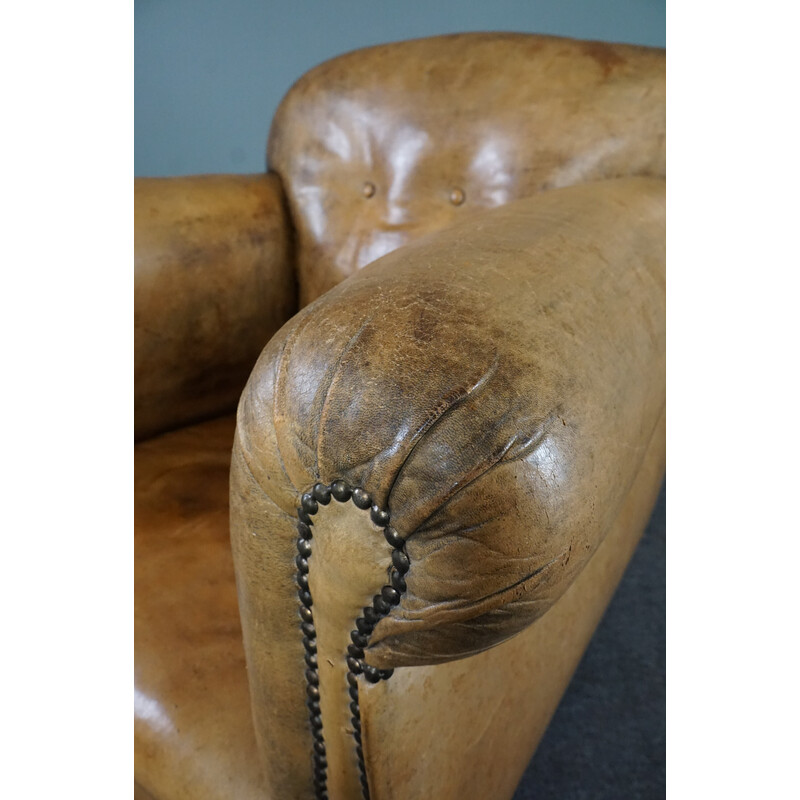 Vintage sheep leather armchair