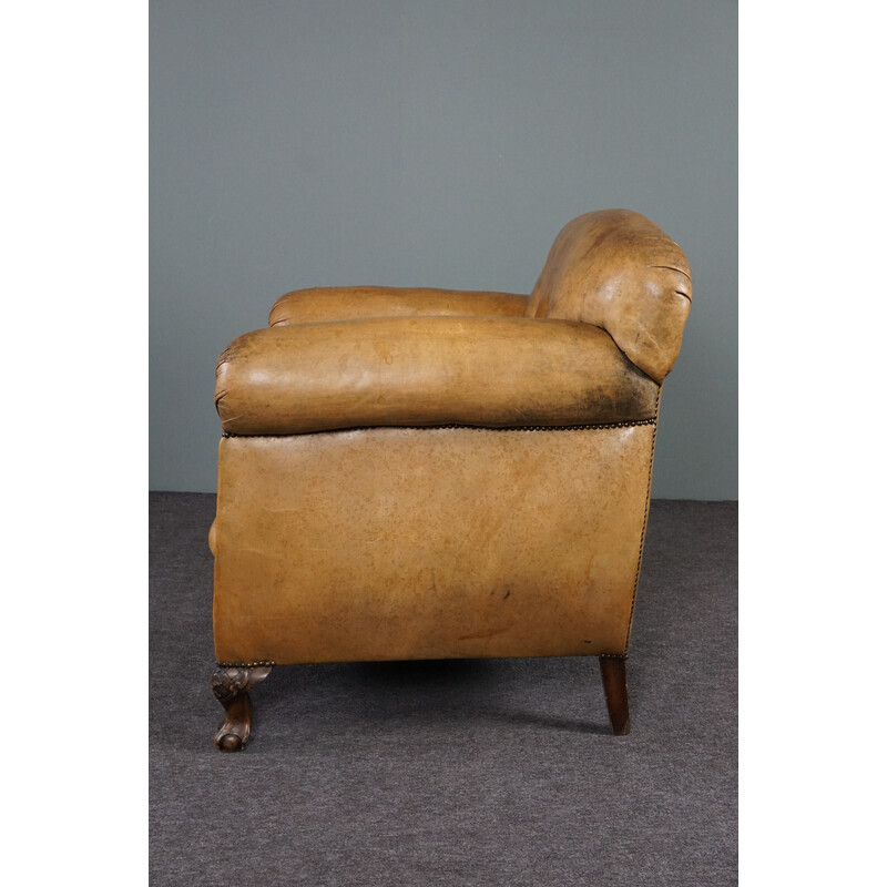 Vintage schapenleren fauteuil