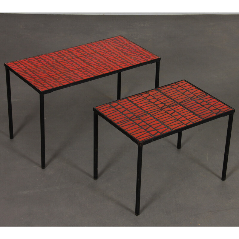 Vintage nesting tables by Roger Capron, 1960