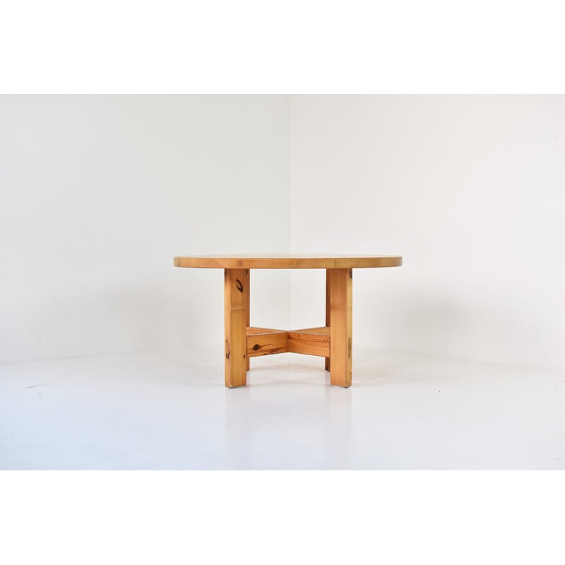 Vintage round dining table by Roland Wilhelmsson for Karl Andersson and Soner, Sweden 1970s