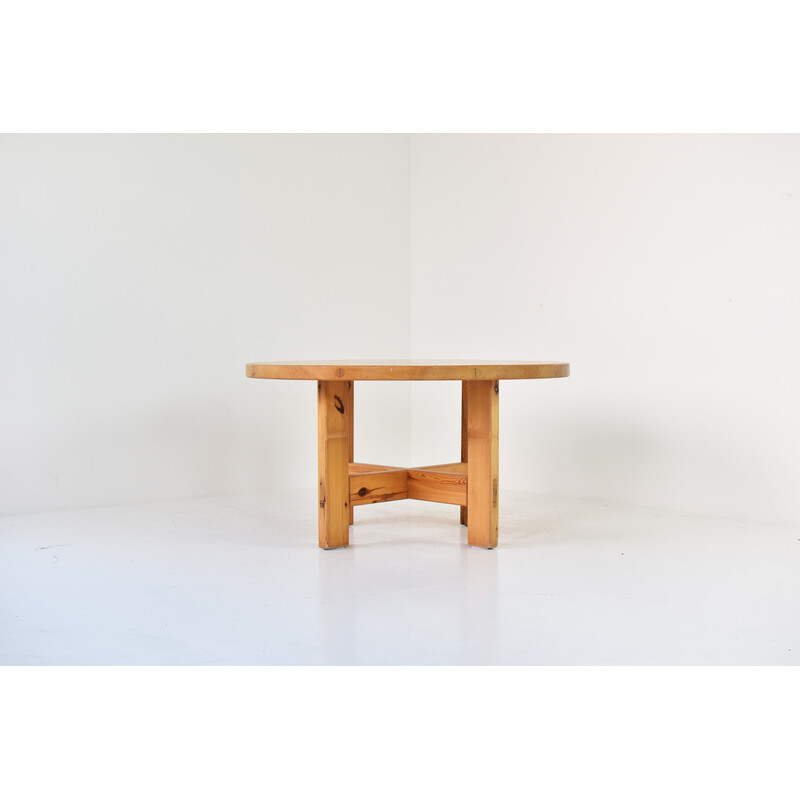 Vintage round dining table by Roland Wilhelmsson for Karl Andersson and Soner, Sweden 1970s