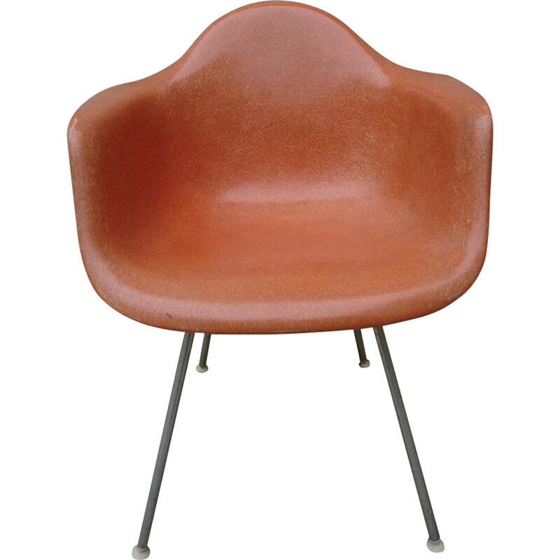 Orange DAX chair by Charles EAMES for Herman Miller - 1950s