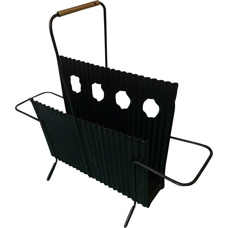 Mathieu Matégot's Java black magazine rack - 1950s