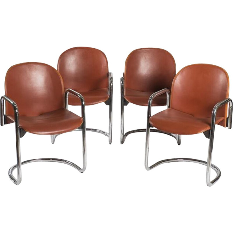 Set of 4 chairs "Dialogo" by Afra & Tobia Scarpa for B & B - 1970s