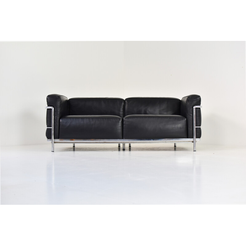 Vintage "Lc3" sofa by Le Corbusier, Pierre Jeanneret and Charlotte Perriand for Cassina