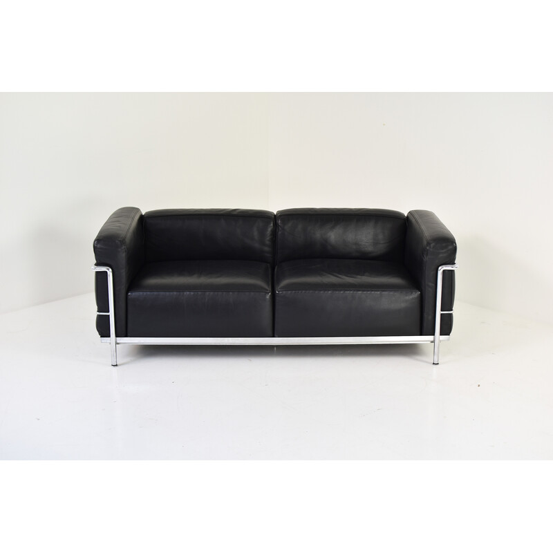 Vintage "Lc3" sofa by Le Corbusier, Pierre Jeanneret and Charlotte Perriand for Cassina