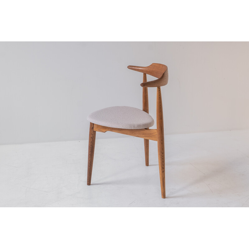 Set of 6 vintage "Heart" dinner chairs by Hans Wegner for Fritz Hansen, Denmark 1952