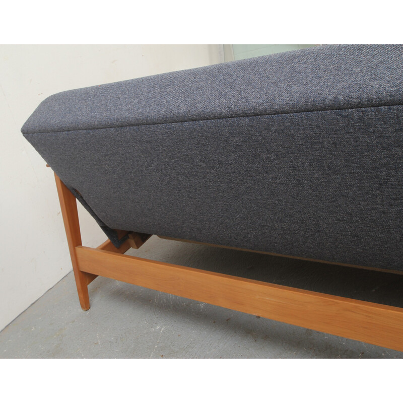 Convertible 3 seater sofa in cherrywood - 1960s
