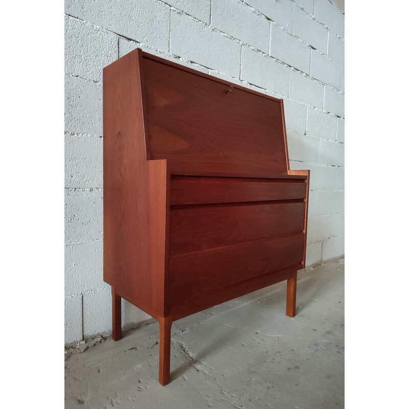 Secrétaire scandinave vintage en teck