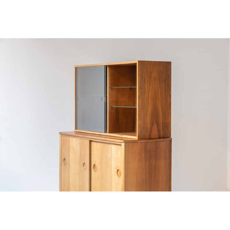 Vintage walnut highboard by William Watting for Fristho Franeker, Netherlands 1950